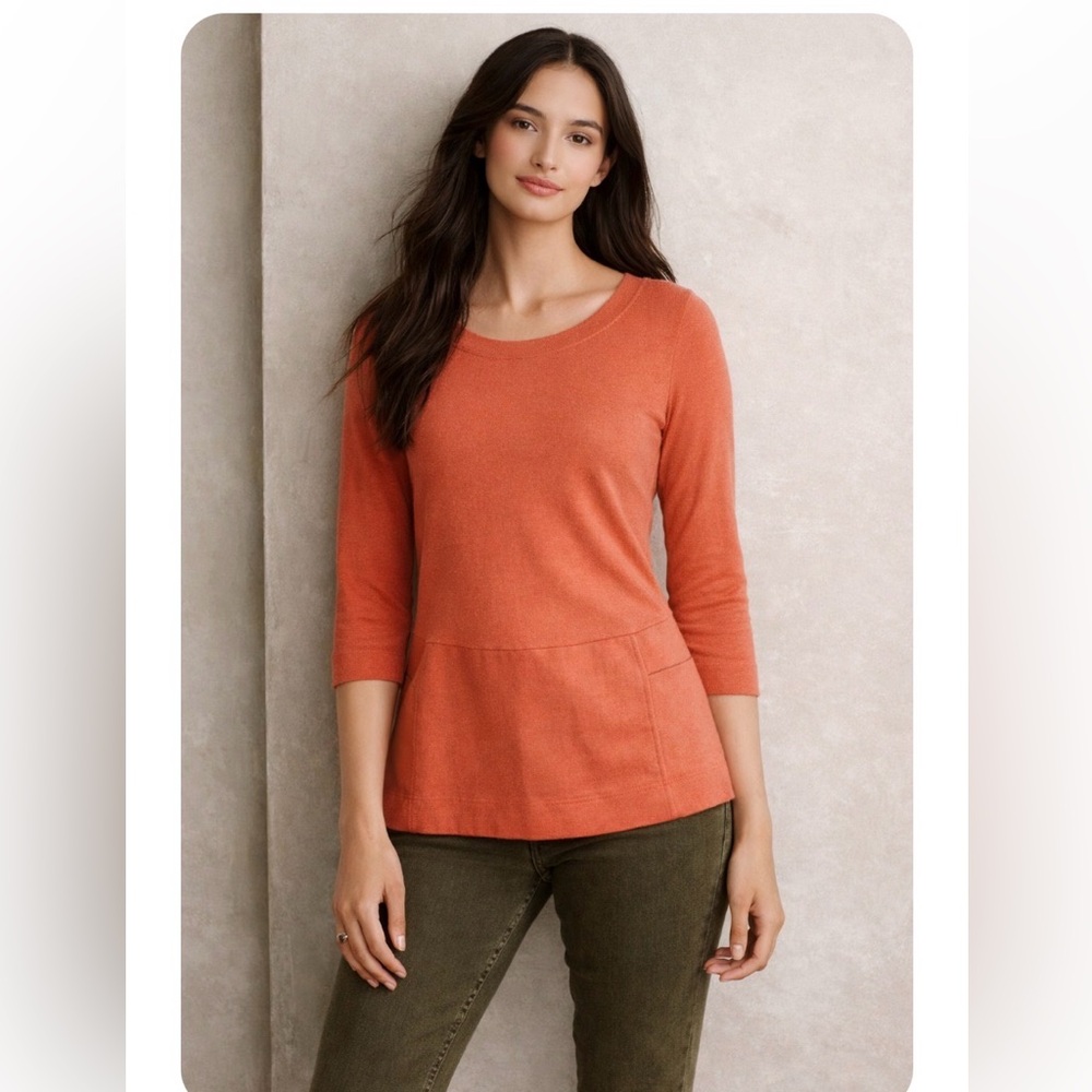 MOTH Anthropologie Breeze Point Orange Wool Blend Sweater